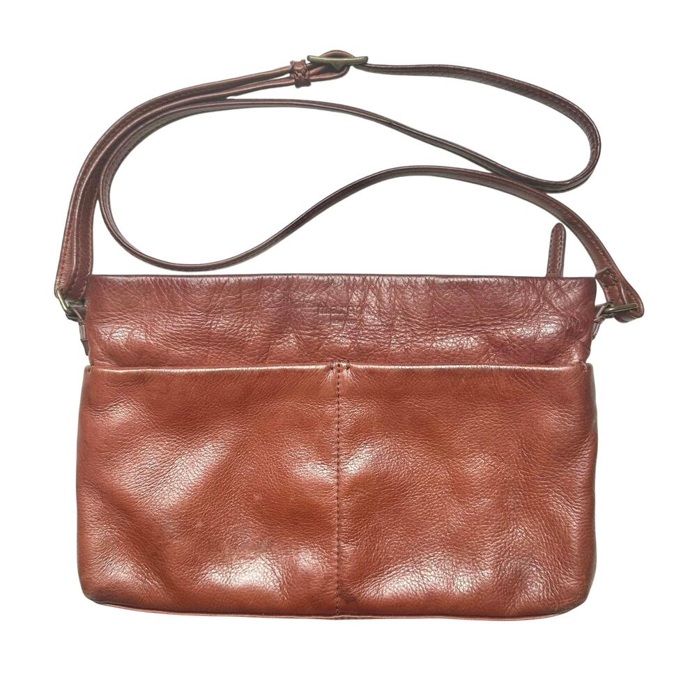 Margot New York | Women | Soft Leather Mahogany Brown Crossbody Purse - Picture 3 of 12